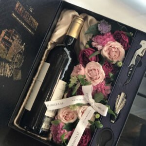 floral wine gift hamper